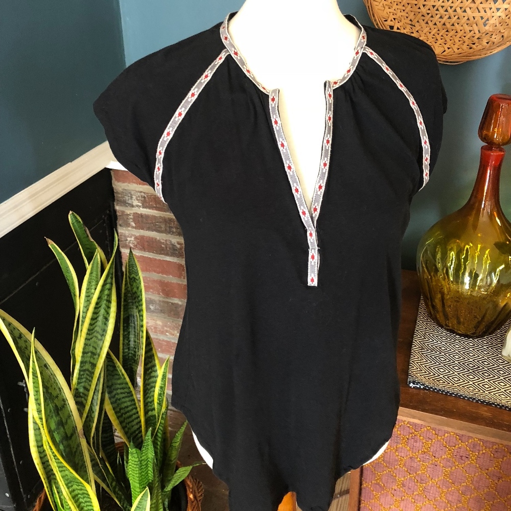 Madewell Black Tee With Trim